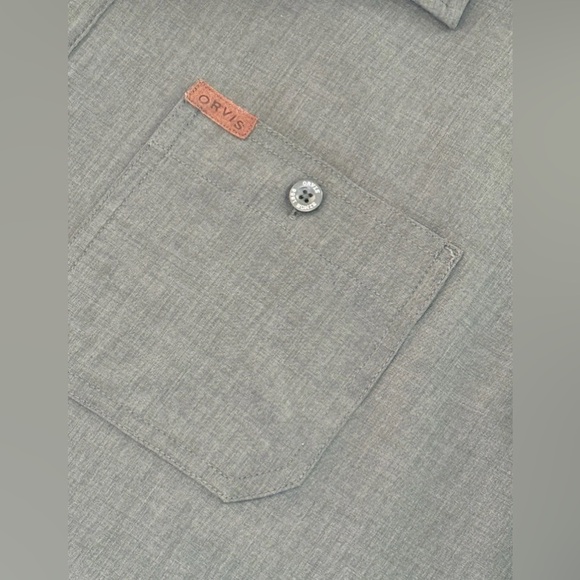 Orvis Classic Collared Shirt Mens XL Green Short Sleeve Button Outdoor Pockets - Picture 5 of 8